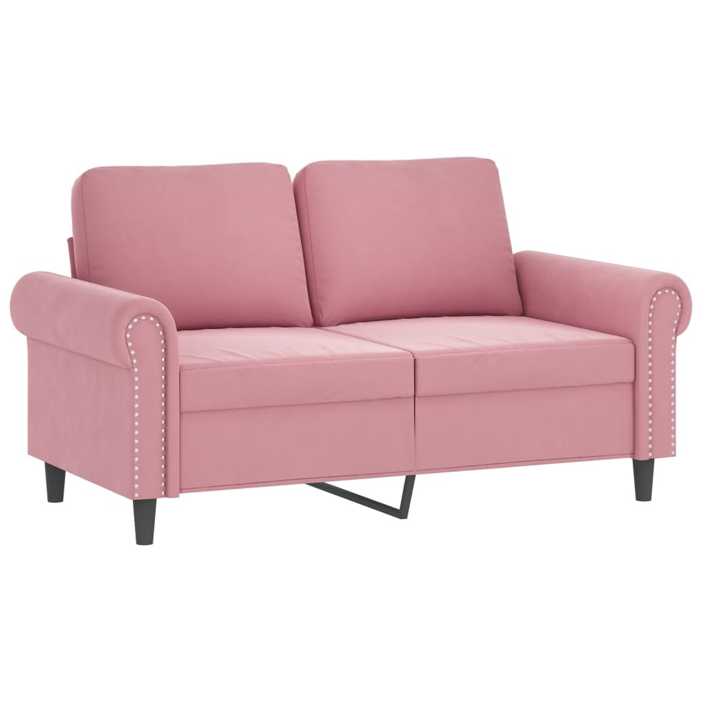vidaXL 4-tlg. Sofagarnitur mit Kissen Rosa Samt