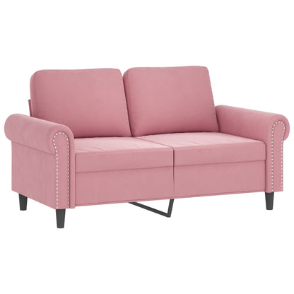 vidaXL 4-tlg. Sofagarnitur mit Kissen Rosa Samt