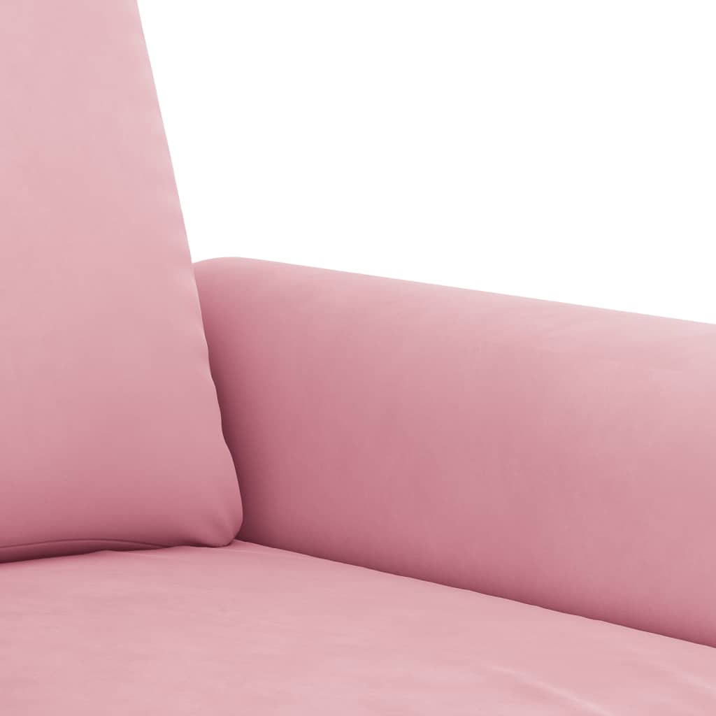vidaXL 4-tlg. Sofagarnitur mit Kissen Rosa Samt