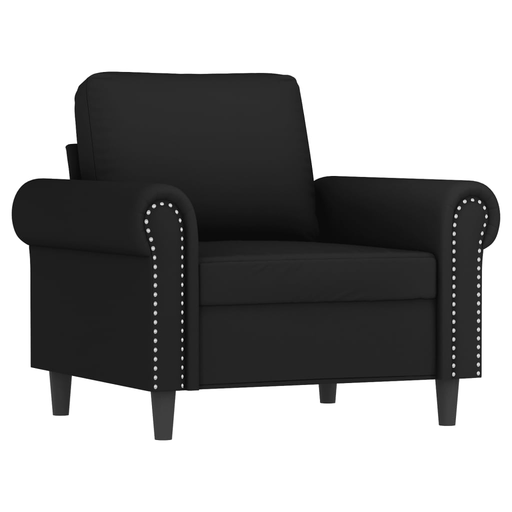 vidaXL 4-tlg. Sofagarnitur mit Kissen Schwarz Samt