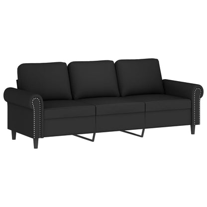 vidaXL 4-tlg. Sofagarnitur mit Kissen Schwarz Samt