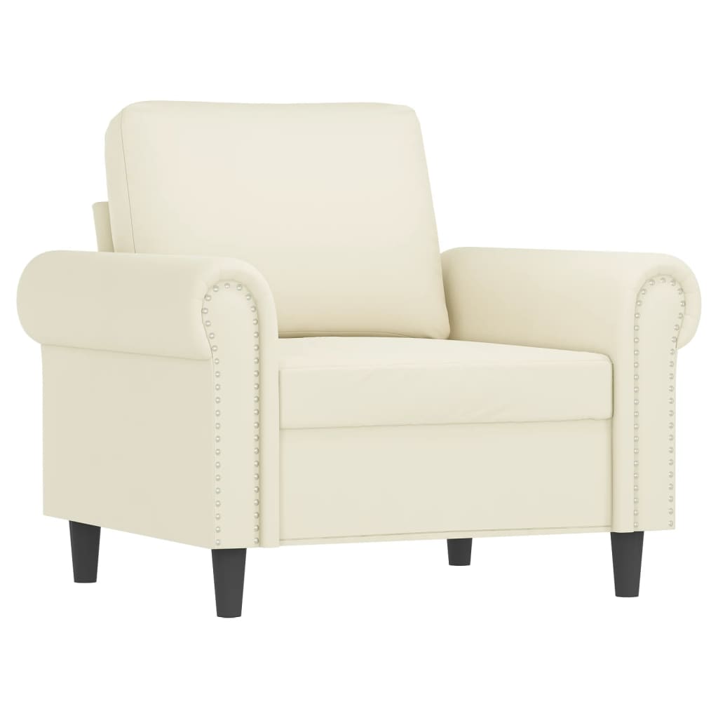 vidaXL 4-tlg. Sofagarnitur mit Kissen Creme Samt