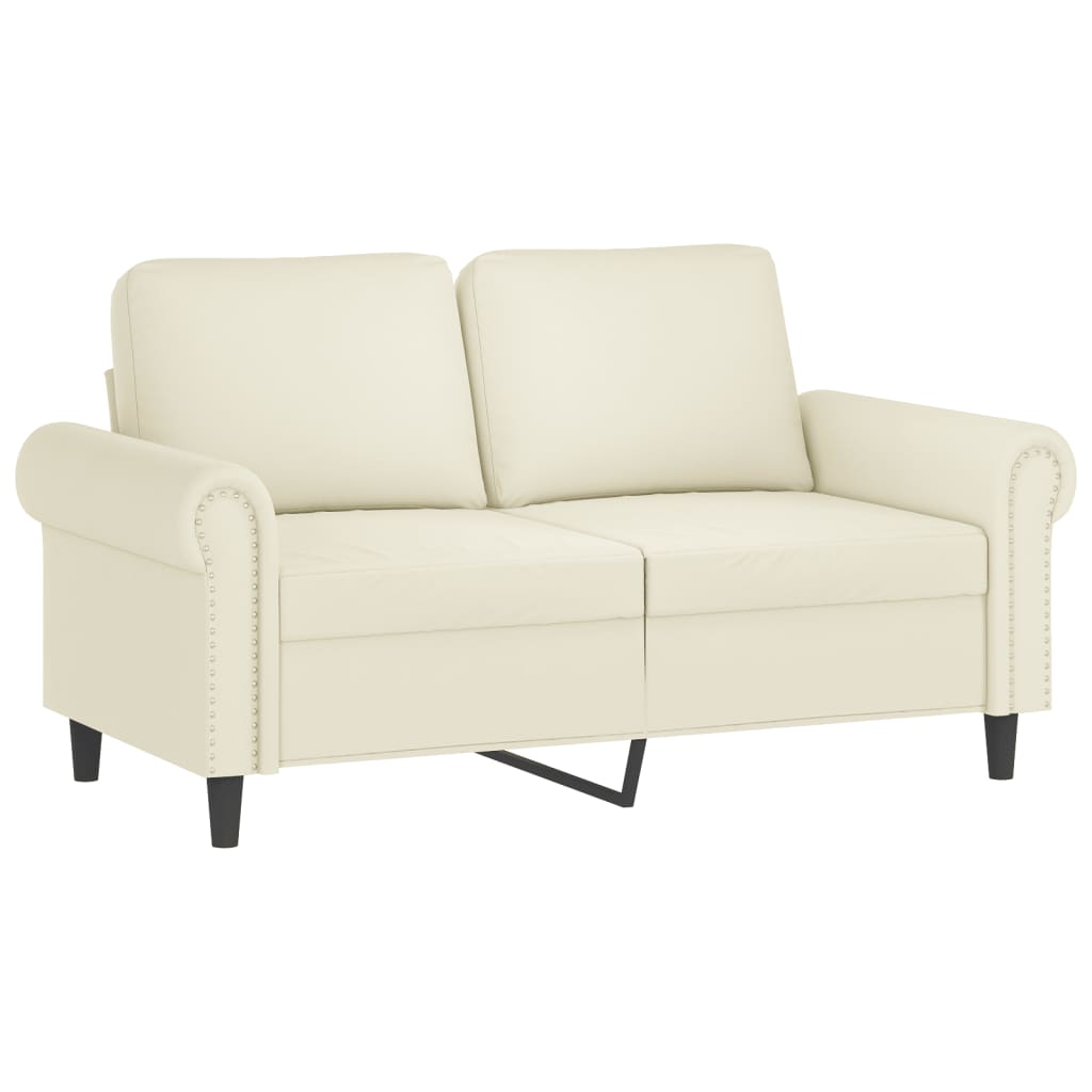 vidaXL 4-tlg. Sofagarnitur mit Kissen Creme Samt