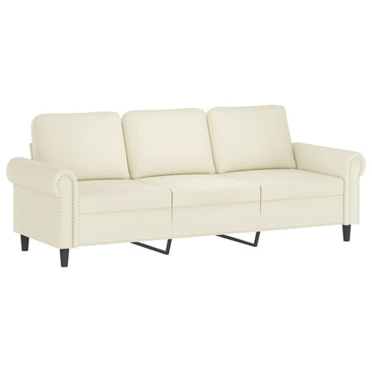 vidaXL 4-tlg. Sofagarnitur mit Kissen Creme Samt