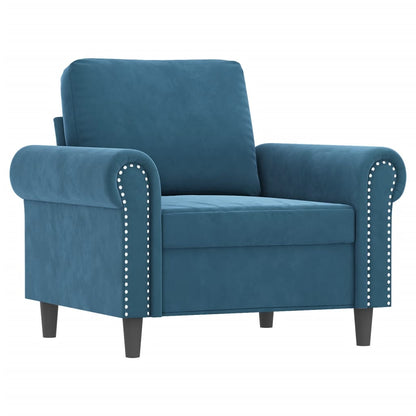 vidaXL 4-tlg. Sofagarnitur mit Kissen Blau Samt