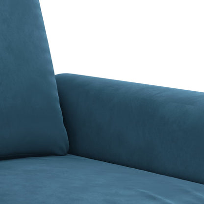 vidaXL 4-tlg. Sofagarnitur mit Kissen Blau Samt