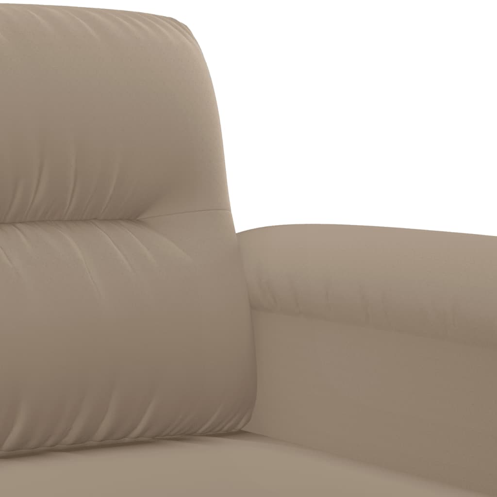 vidaXL 4-tlg. Sofagarnitur mit Kissen Taupe Mikrofasergewebe