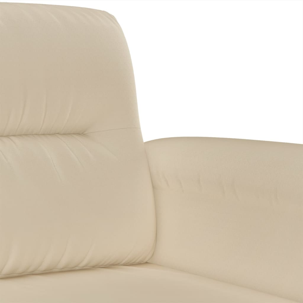 vidaXL 4-tlg. Sofagarnitur mit Kissen Creme Mikrofasergewebe