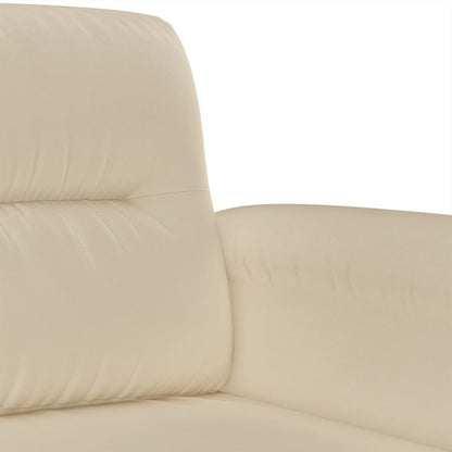 vidaXL 4-tlg. Sofagarnitur mit Kissen Creme Mikrofasergewebe