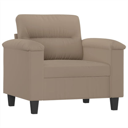vidaXL 4-tlg. Sofagarnitur mit Kissen Taupe Mikrofasergewebe