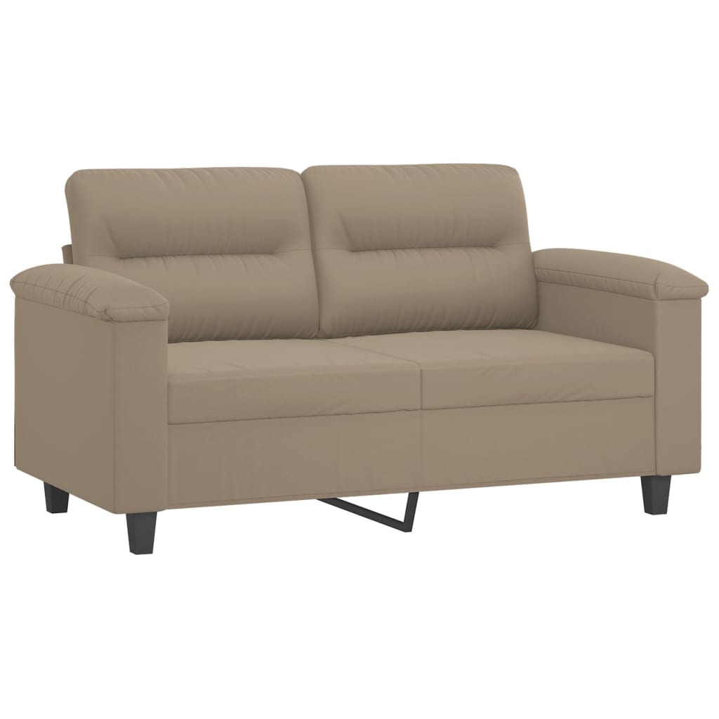 vidaXL 4-tlg. Sofagarnitur mit Kissen Taupe Mikrofasergewebe