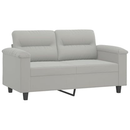 vidaXL Ensemble de canapés 4 places avec coussins Gris clair Tissu microfibre