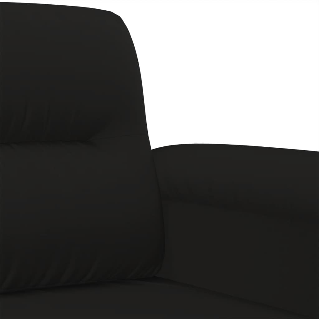 vidaXL 4-tlg. Sofagarnitur mit Kissen Schwarz Mikrofasergewebe
