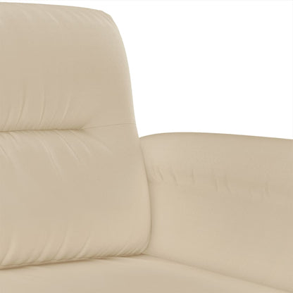 vidaXL 4-tlg. Sofagarnitur mit Kissen Creme Mikrofasergewebe