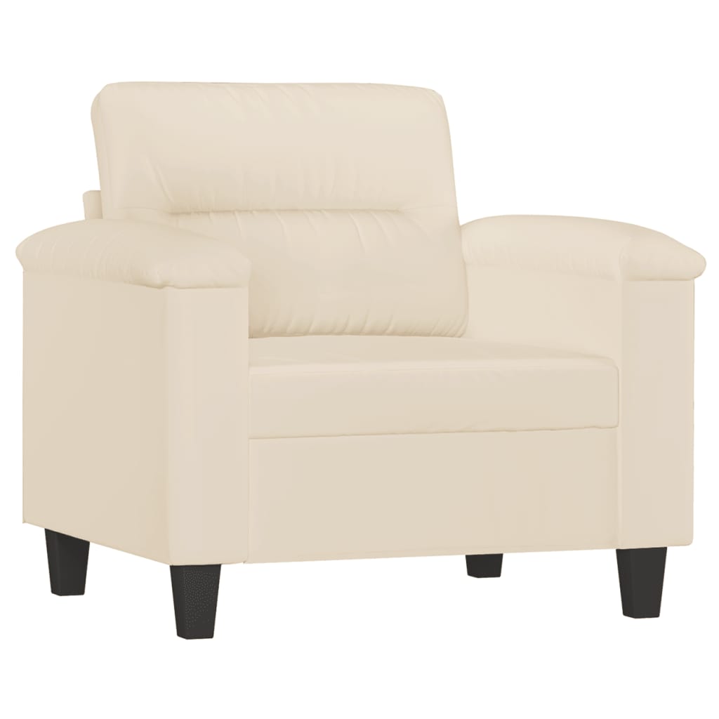vidaXL 4-tlg. Sofagarnitur mit Kissen Beige Mikrofasergewebe
