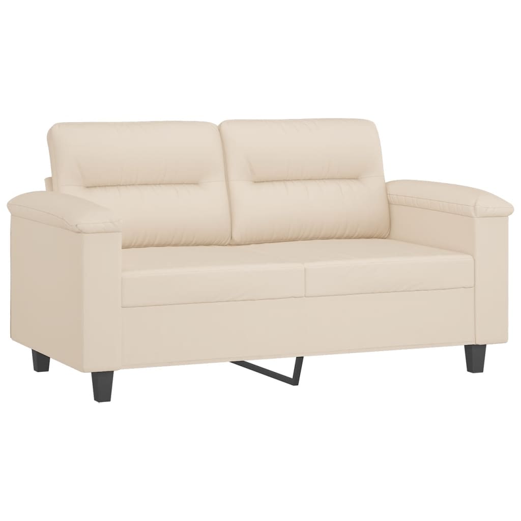 vidaXL 4-tlg. Sofagarnitur mit Kissen Beige Mikrofasergewebe