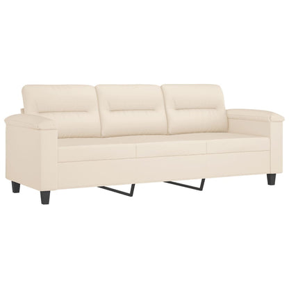 vidaXL 4-tlg. Sofagarnitur mit Kissen Beige Mikrofasergewebe