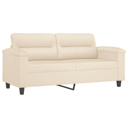 vidaXL 3-tlg. Sofagarnitur mit Kissen Beige Mikrofasergewebe