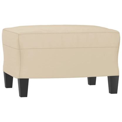 vidaXL 3-tlg. Sofagarnitur mit Kissen Creme Mikrofasergewebe