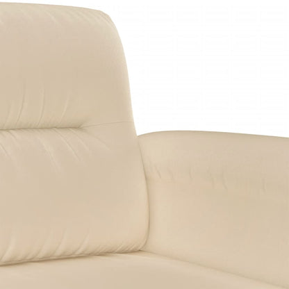 vidaXL 3-tlg. Sofagarnitur mit Kissen Creme Mikrofasergewebe