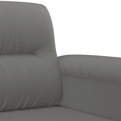 vidaXL 3-tlg. Sofagarnitur mit Kissen Dunkelgrau Mikrofasergewebe