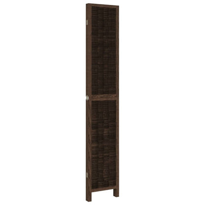 vidaXL Séparateur de pièce 4 panneaux Marron foncé Bois de paulownia massif