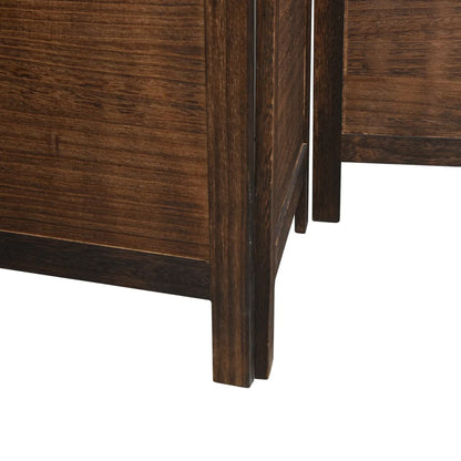 vidaXL 4-tlg. Raumteiler Dunkelbraun Massivholz Paulownia