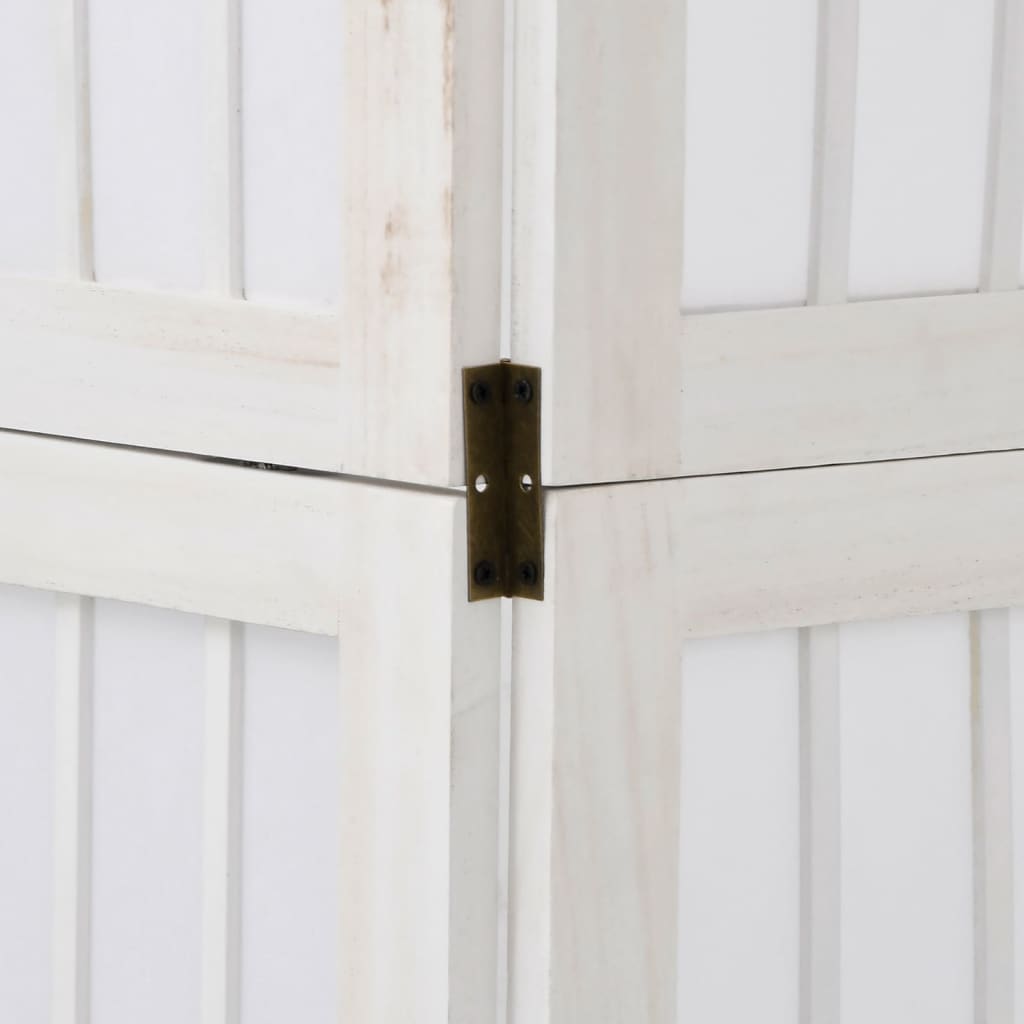 5-tlg. Raumteiler Weiß Massivholz Paulownia