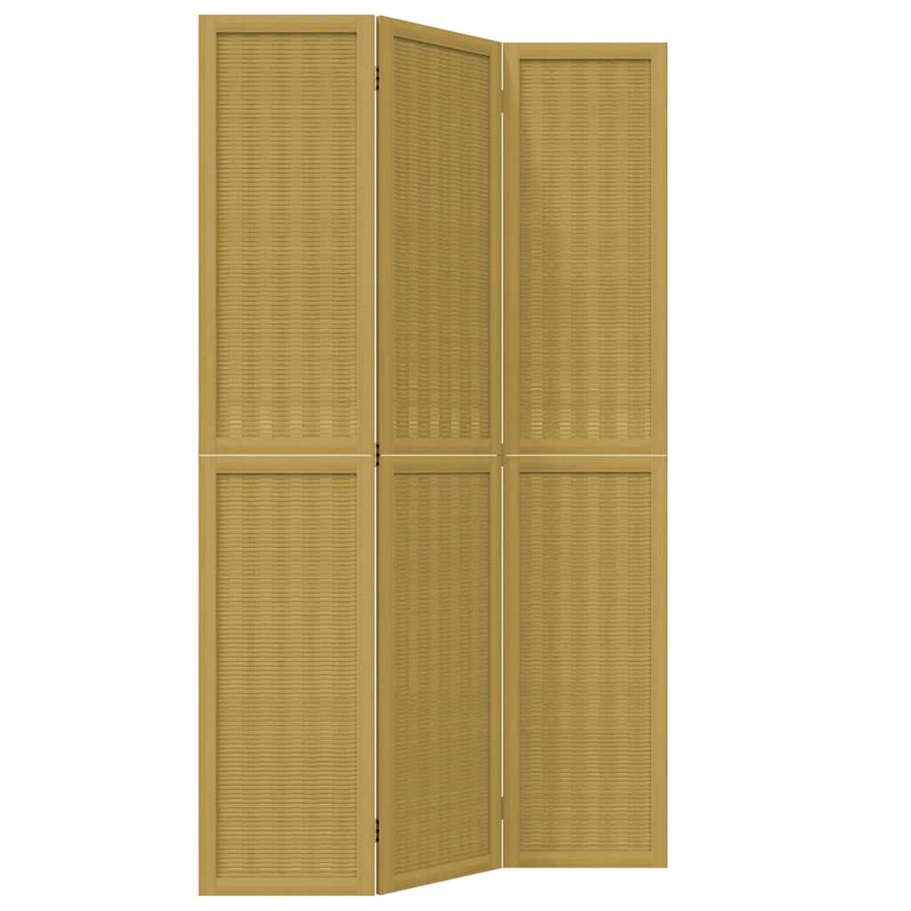 3-tlg. Raumteiler Braun Massivholz Paulownia