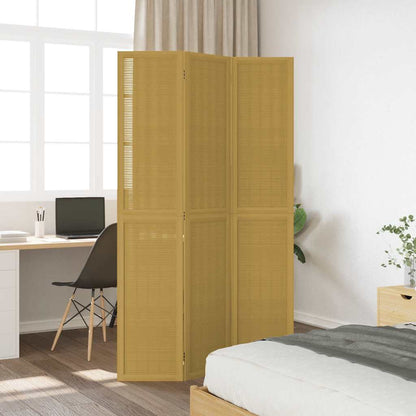 3-tlg. Raumteiler Braun Massivholz Paulownia