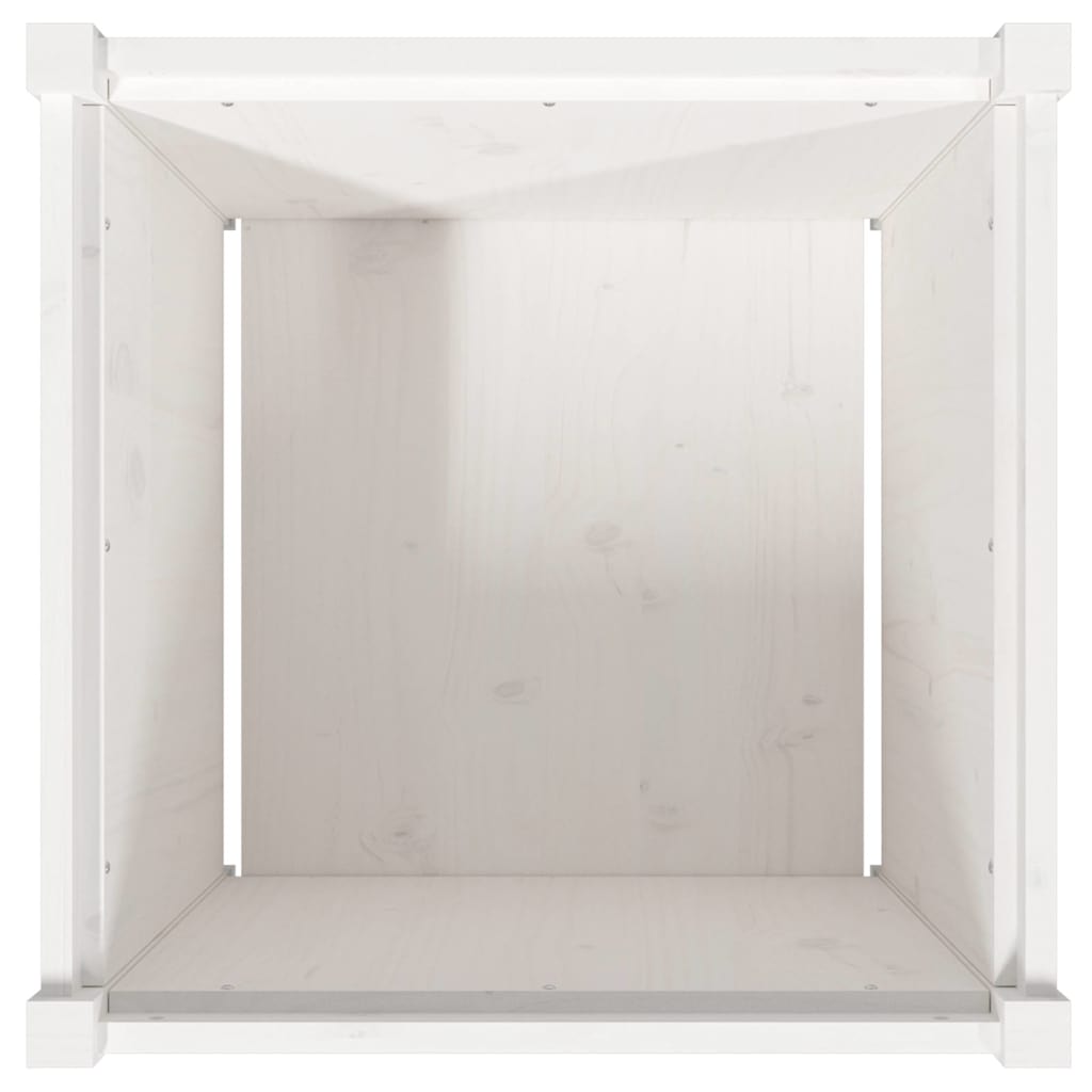 vidaXL Pflanzkübel Weiß 60x60x60 cm Massivholz Kiefer