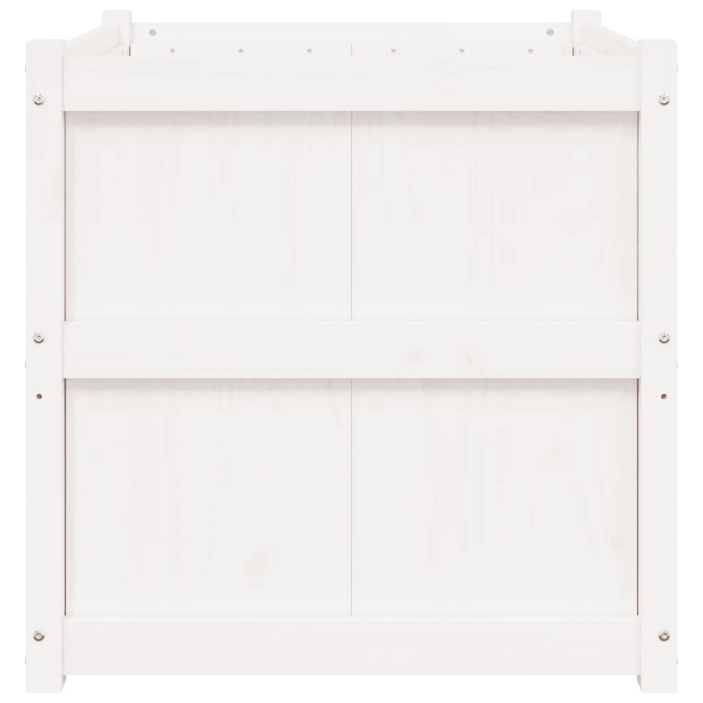 vidaXL Pflanzkübel Weiß 70x70x70 cm Massivholz Kiefer