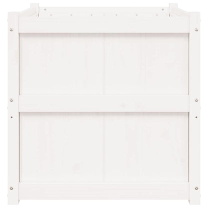 vidaXL Pflanzkübel Weiß 70x70x70 cm Massivholz Kiefer