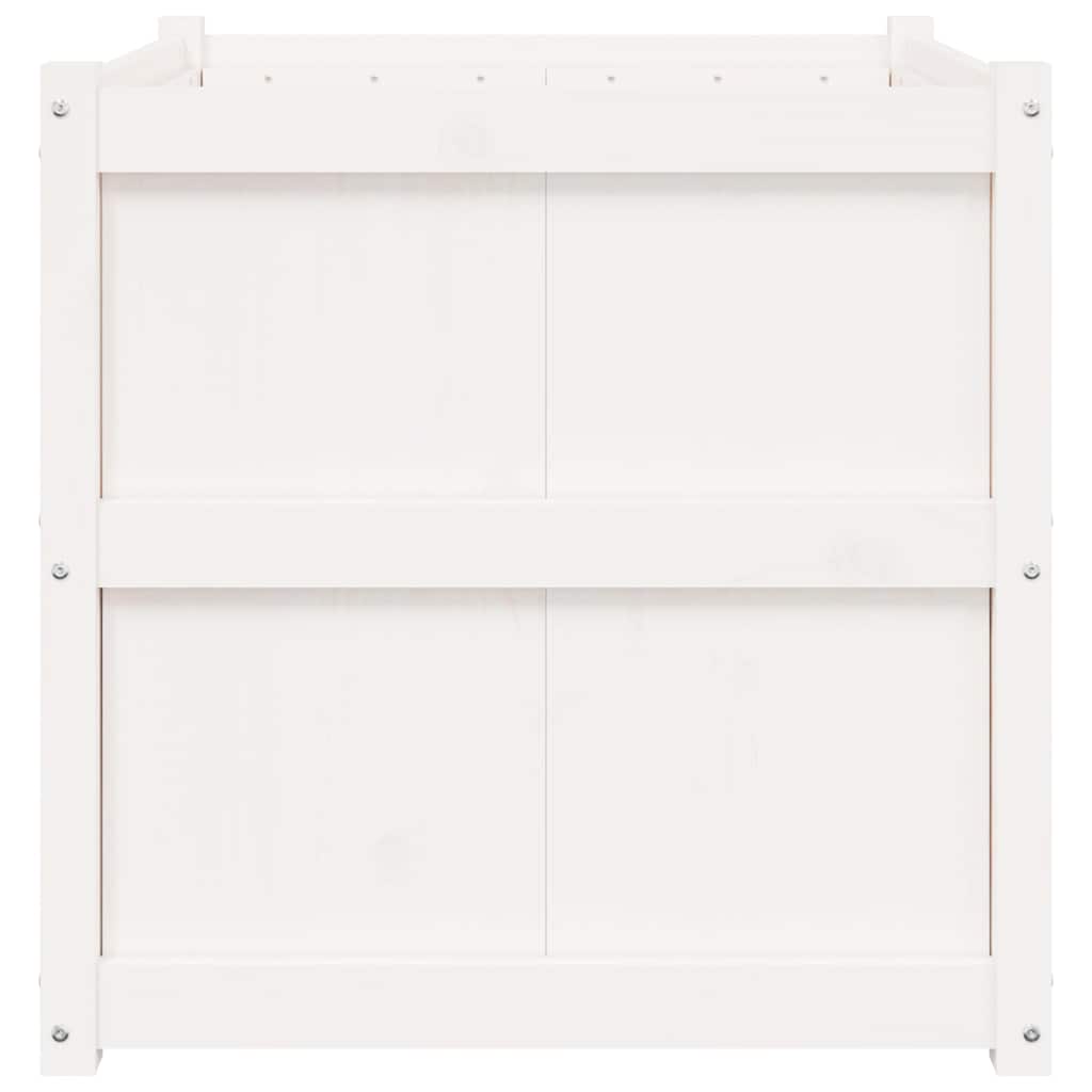 vidaXL Pflanzkübel Weiß 70x70x70 cm Massivholz Kiefer