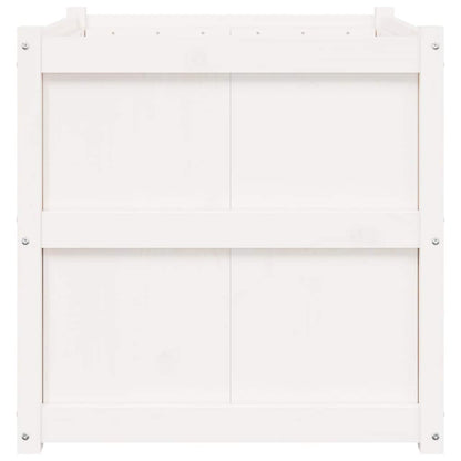 vidaXL Pflanzkübel Weiß 70x70x70 cm Massivholz Kiefer