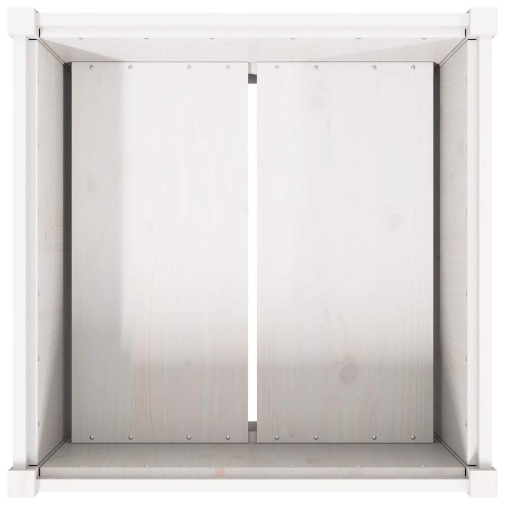 vidaXL Pflanzkübel Weiß 70x70x70 cm Massivholz Kiefer