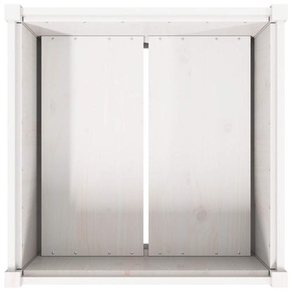 vidaXL Pflanzkübel Weiß 70x70x70 cm Massivholz Kiefer