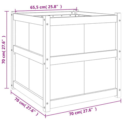 vidaXL Pflanzkübel Weiß 70x70x70 cm Massivholz Kiefer