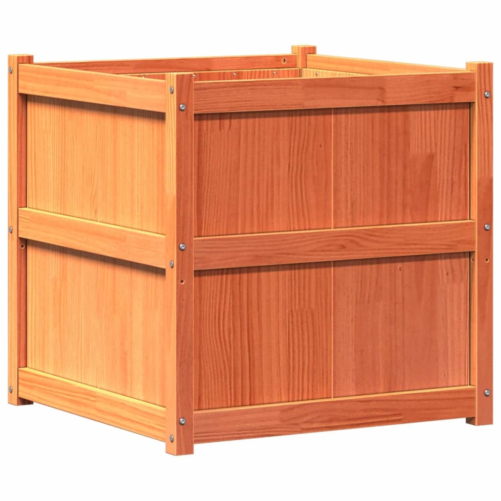 vidaXL Pflanzkübel Wachsbraun 70x70x70 cm Massivholz Kiefer