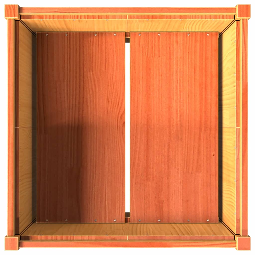 vidaXL Pflanzkübel Wachsbraun 70x70x70 cm Massivholz Kiefer
