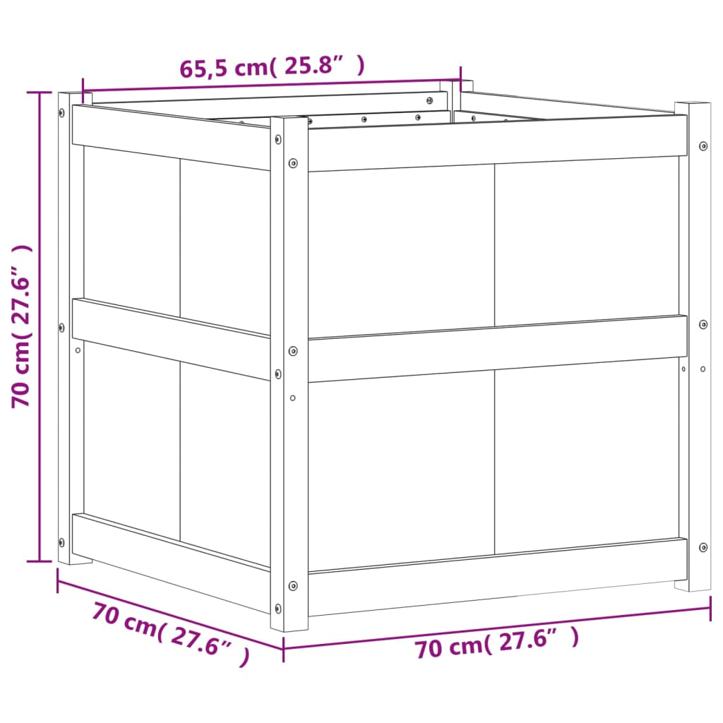 vidaXL Pflanzkübel 70x70x70 cm Kiefernholz Imprägniert