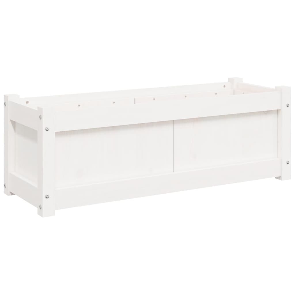 vidaXL Pflanzkübel Weiß 90x31x31 cm Massivholz Kiefer