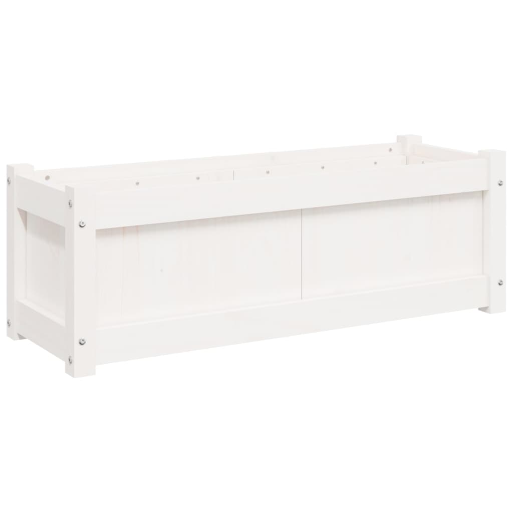 vidaXL Pflanzkübel Weiß 90x31x31 cm Massivholz Kiefer