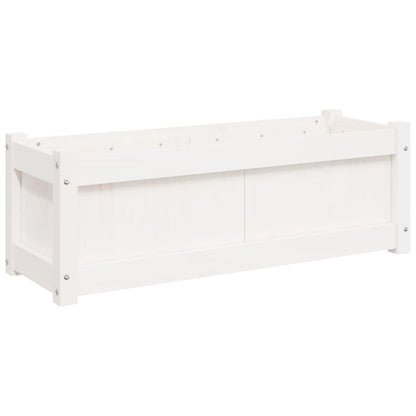 vidaXL Pflanzkübel Weiß 90x31x31 cm Massivholz Kiefer