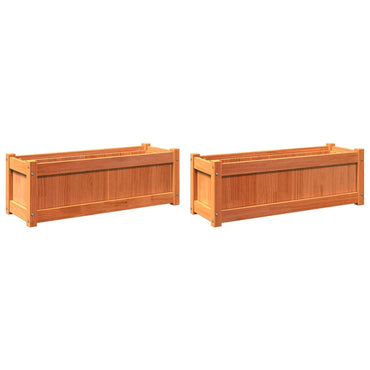 vidaXL Jardinières 2 pcs Marron cire Bois de pin massif