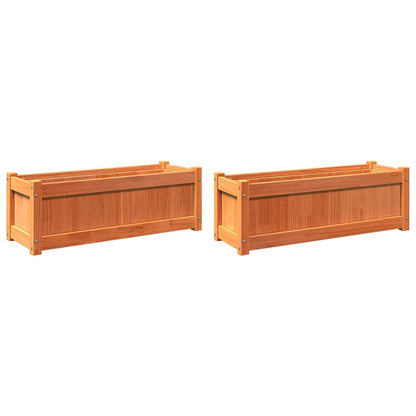vidaXL Pflanzkübel 2 Stk. Wachsbraun Massivholz Kiefer