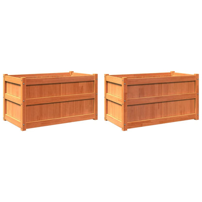 vidaXL Pflanzkübel 2 Stk. Wachsbraun Massivholz Kiefer