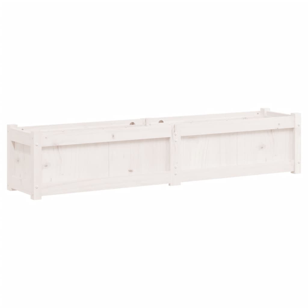 vidaXL Pflanzkübel Weiß 150x31x31 cm Massivholz Kiefer
