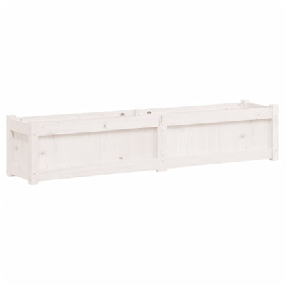 vidaXL Pflanzkübel Weiß 150x31x31 cm Massivholz Kiefer