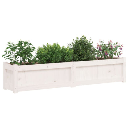 vidaXL Pflanzkübel Weiß 150x31x31 cm Massivholz Kiefer